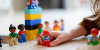 Child playing with blocks